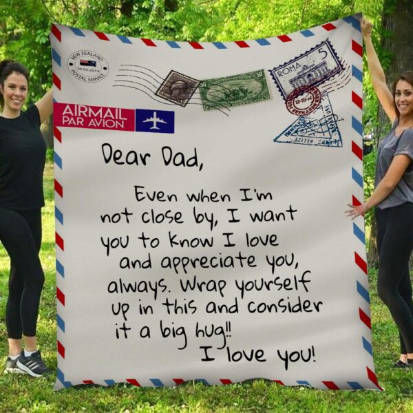 Dear Dad I Love You Letter Blanket