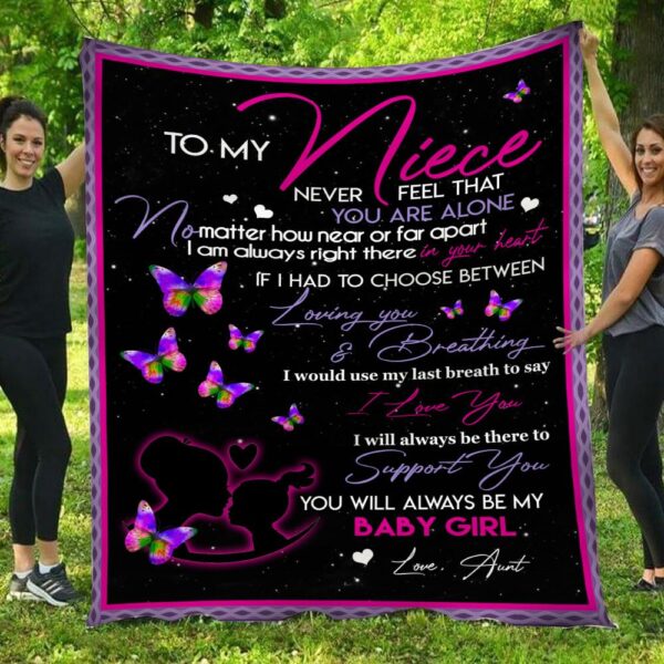 Gift For Niece From Aunt Butterfly Fleece Blanket
