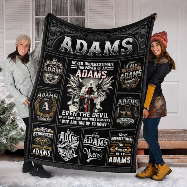 Personalized Custom Name Adams Fleece Sherpa Blanket