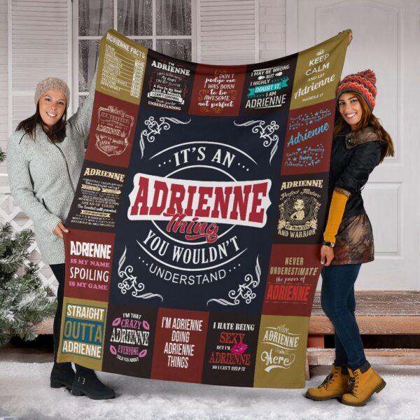 Personalized Custom Name Adrienne Fleece Sherpa Blanket