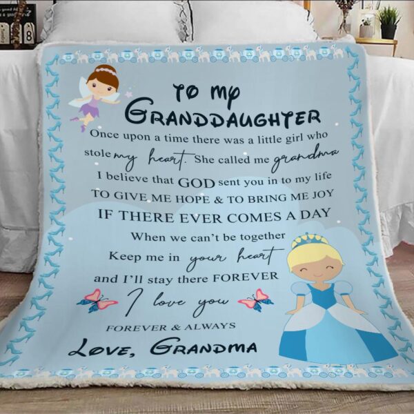 Princess Granddaughter , Fairy Tale From Grandma, Magical , Grandma Grandkids , Fleece , Sherpa Fleece Blanket Sherpa Blanket
