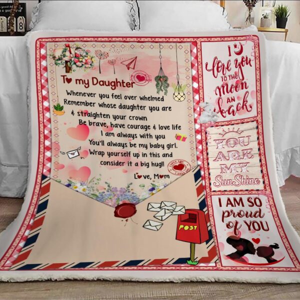 Mom , To My Daughter , Love Mom , Fleece , Sherpa Fleece Blanket Sherpa Blanket