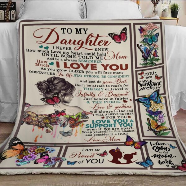 To My Daughter I'M Proud Of You, Fleece Sherpa Woven s, Gifts For Daughter, Christmas Gift Ideas Fleece Blanket Sherpa Blanket