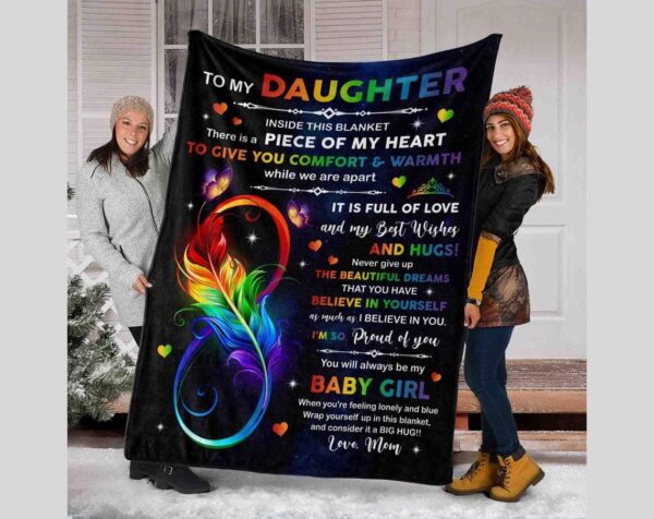 To My Daughter From Mom, Mom Daughter , To My Daughter , Love From Dad, Daughter Gifts From Mom, Gifts For Daughter Fleece Blanket Sherpa Blanket