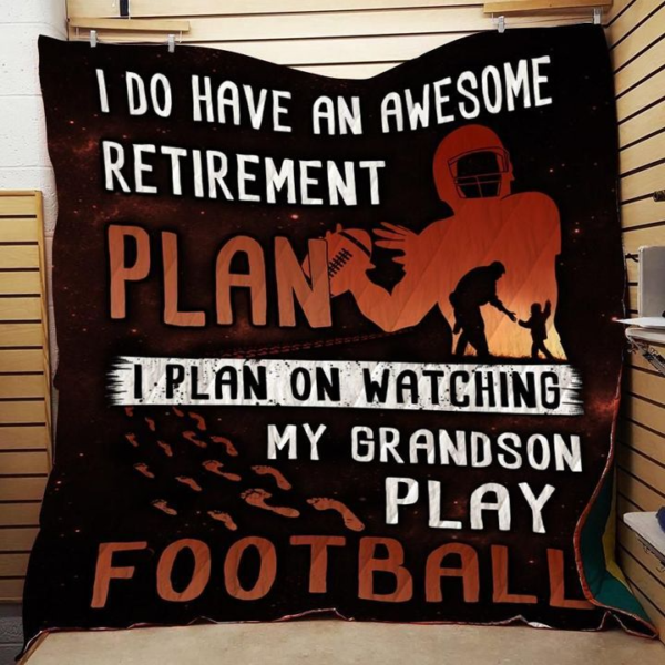 Football Grandson Fleece Blanket Sherpa Blanket