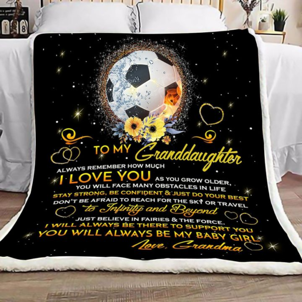 Football Grandma To Granddaughter Sherpa Fleece Fleece Blanket Sherpa Blanket