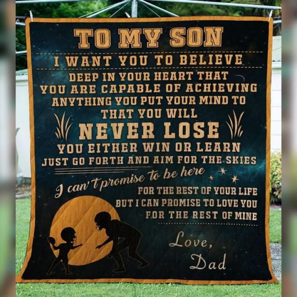 To My Son American Football Fleece Blanket Sherpa Blanket