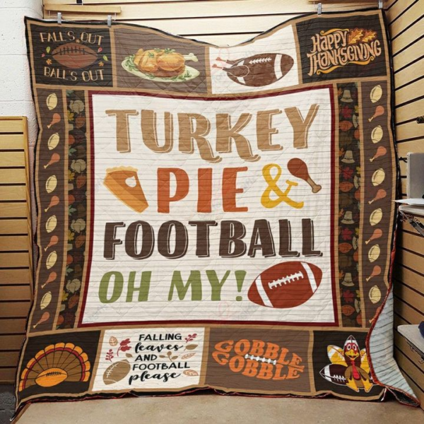 Football Thanksgiving Fleece Blanket Sherpa Blanket