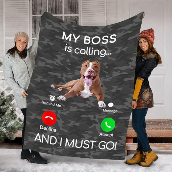 Pitbull Dog Puppy Dog Dog Owners Gifts Custom Fleece Blanket Sherpa Blanket
