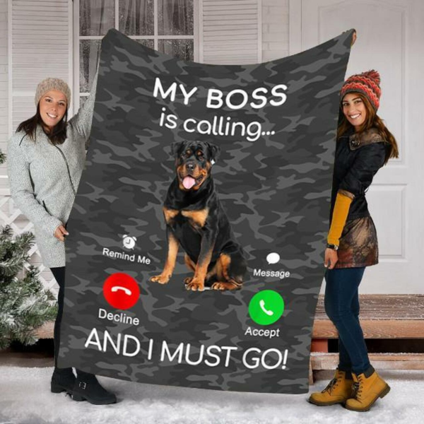 Rottweiler Puppy Dog Dog Owners Gifts Custom Fleece Blanket Sherpa Blanket