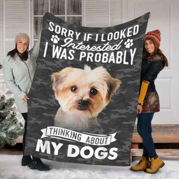 Morkie Dog Gifts For Dog Lovers Custom Fleece Blanket Sherpa Blanket