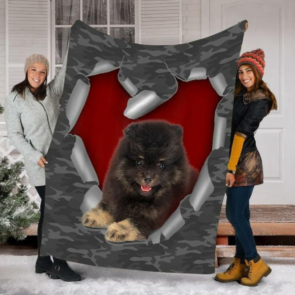 Pomeranian Dog Gifts For Dog Lovers Custom Fleece Blanket Sherpa Blanket