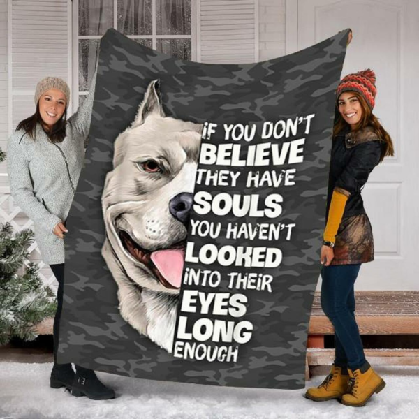 Pitbull Lover Dog Gifts For Dog Lovers Custom Fleece Blanket Sherpa Blanket