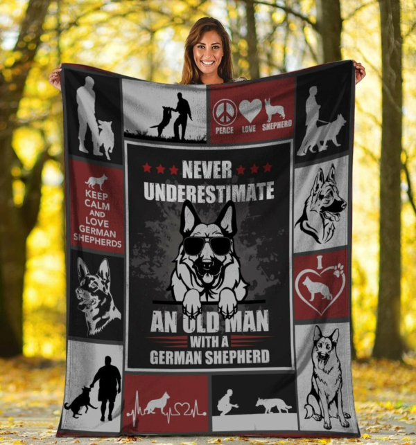 Never Underestimate A German Shepherd Dog Custom Fleece Blanket Sherpa Blanket