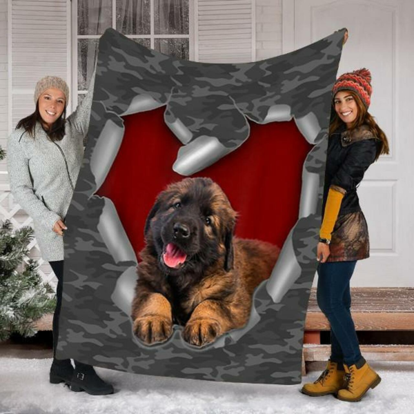 Leonberger Dog Gifts For Dog Lovers Custom Fleece Blanket Sherpa Blanket