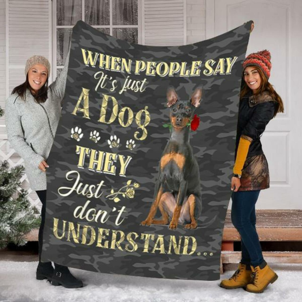 Miniature Pinscher Dog Dog Lovers Gift Custom Fleece Blanket Sherpa Blanket