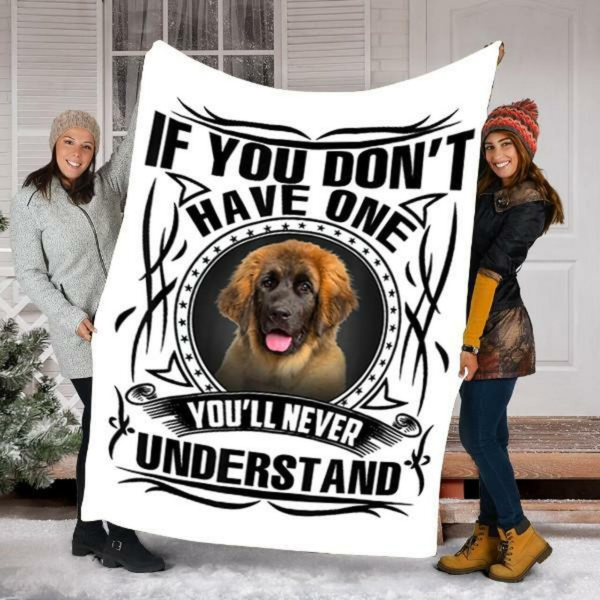 Leonberger Dog Gifts For Dog Owners Custom Fleece Blanket Sherpa Blanket