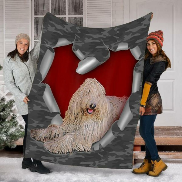 Komondor Dog Gifts For Dog Lovers Custom Fleece Blanket Sherpa Blanket