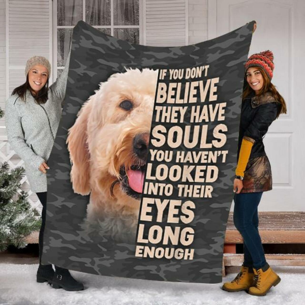 Goldendoodle Dog Gifts For Dog Lovers Custom Fleece Blanket Sherpa Blanket