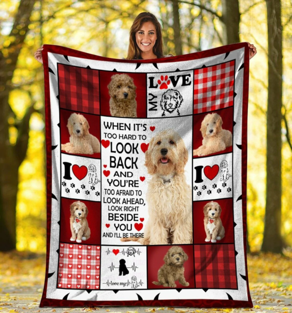 Goldendoodle Dog Gift For Dog Lovers Custom Fleece Blanket Sherpa Blanket