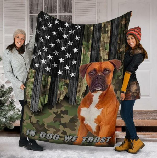 Funny Boxer Dog Gifts Custom s Fleece Blanket Sherpa Blanket