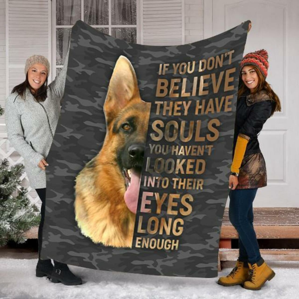 German Shepherd Dog Gift For Dog Lover Custom Fleece Blanket Sherpa Blanket