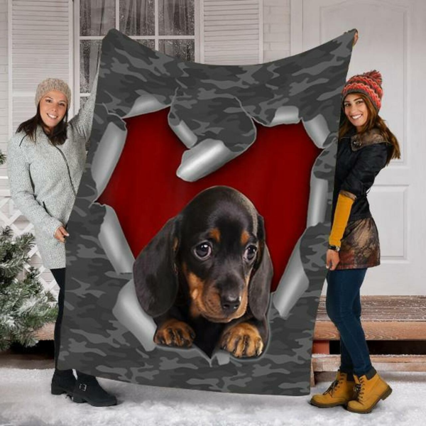 Dachshund Dog Gifts For Dog Lovers Custom Love Pets Fleece Blanket Sherpa Blanket
