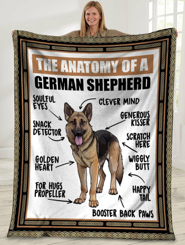 The Anatomy Of A German Shepherd Dog Fleece Blanket Sherpa Blanket