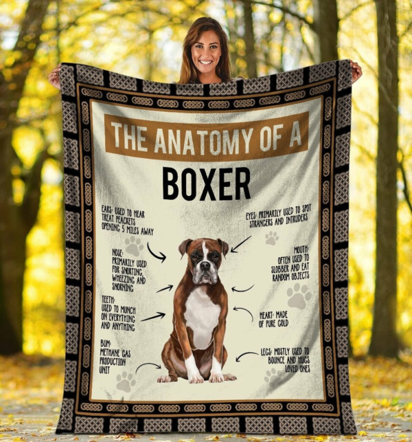 The Anatomy Of A Boxer Dog Fleece Blanket Sherpa Blanket