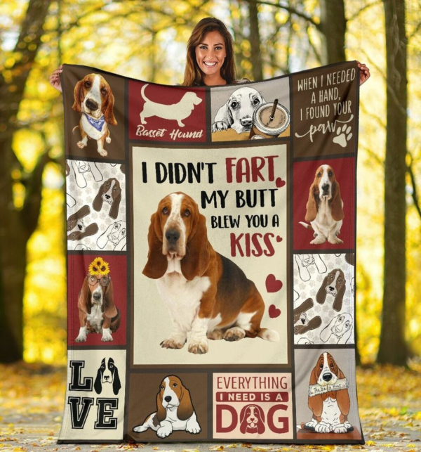 I Didn'T Fart Basset Hound Funny Dog Lovers Plush Fleece Birthday Christmas Gifts Love Pets Fleece Blanket Sherpa Blanket