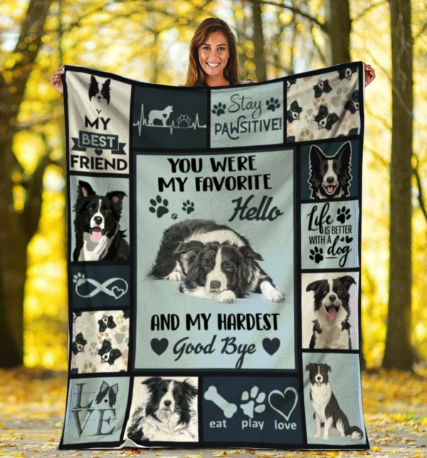 My Favorite Border Collie Dog Custom Fleece Blanket Sherpa Blanket