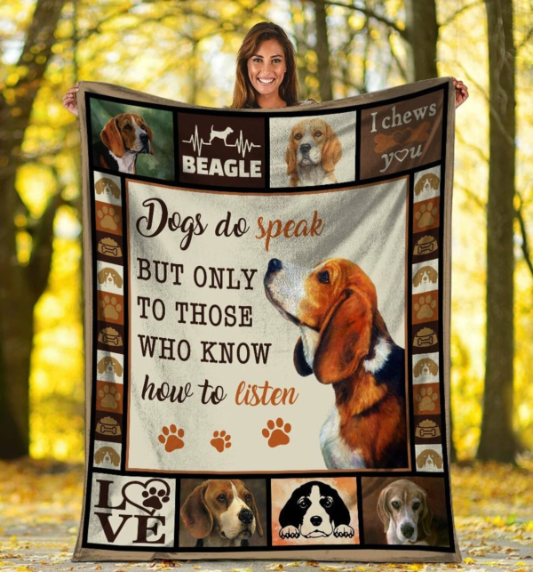 Custom Blankets Dogs Do Speak Beagle Dog Plush Love Pets Fleece Blanket Sherpa Blanket