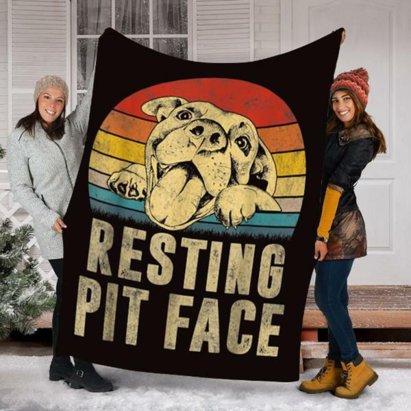 Custom Blanket Pitbull Dog Blanket - Love Pets Fleece Blanket Sherpa Blanket