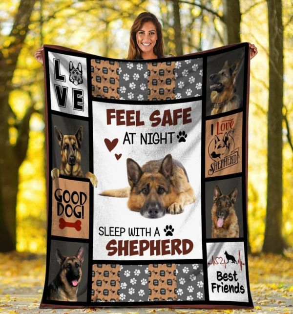 Blankets Feel Safe At Night Sleep With A German Shepherd Dog Plush Birthday Christmas Gifts Love Pets Fleece Blanket Sherpa Blanket