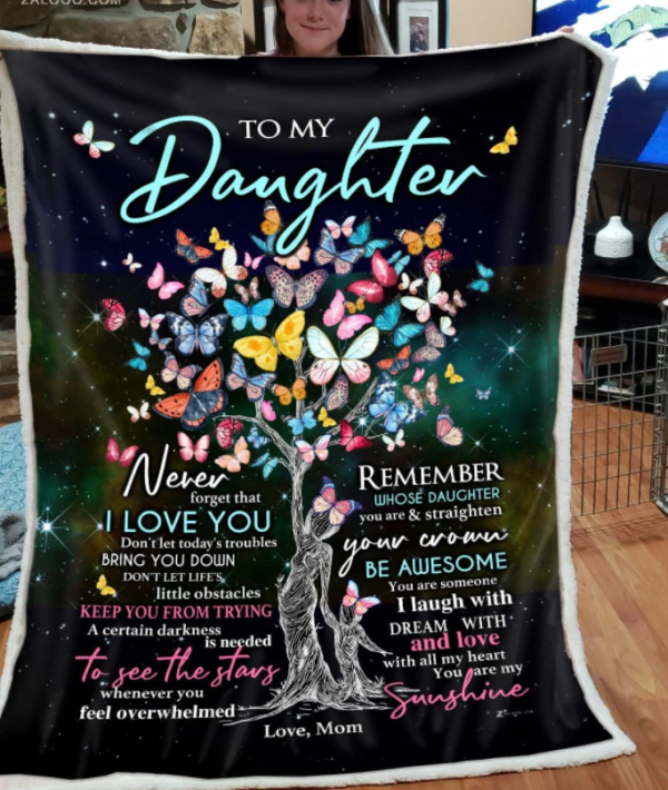 Custom Butterfly For Daughter From Mom Remember Whose Fleece Blanket Sherpa Blanket