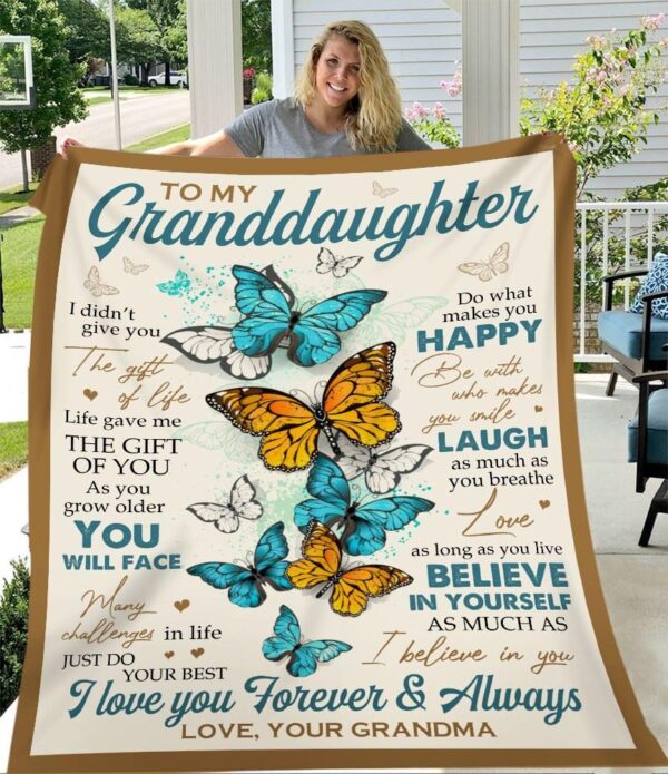 To My Granddaughter - The Gift Of Life - Best Gift For Granddaughter Fleece Blanket Sherpa Blanket
