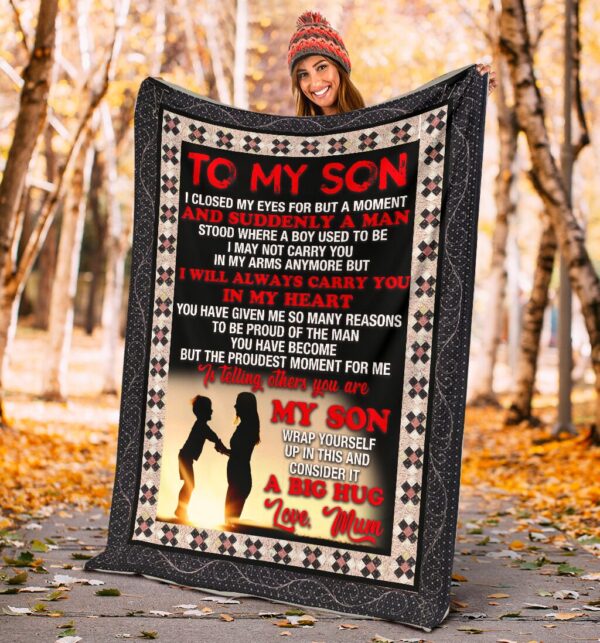 To My Son And Suddenly A Man I Will Always Carry You Fleece Blanket Sherpa Blanket