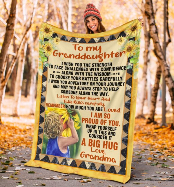 To My Daughter I'm So Pround Of You Sunflower Fleece Blanket Sherpa Blanket