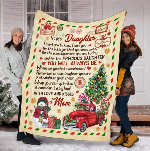 Letter From Mom To My Precious Daughter You Always Be Saying Christmas Fleece Blanket Sherpa Blanket