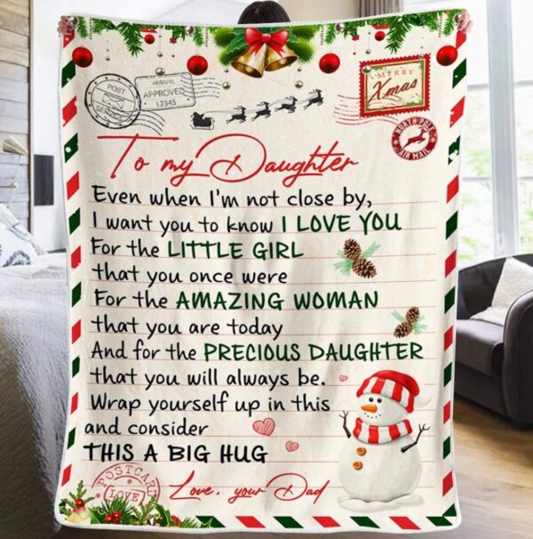 Dad To Daughter - And For The Precious Daughter That You Will Always Be Fleece Blanket Sherpa Blanket