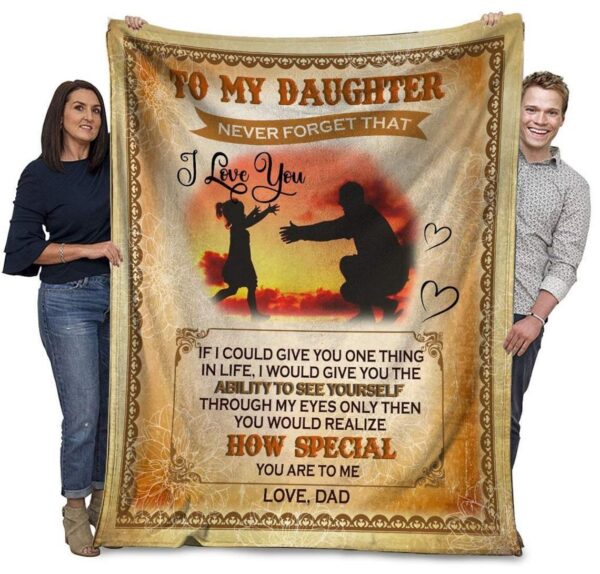 To My Daughter Never Forget I Love You Fleece Blanket Sherpa Blanket