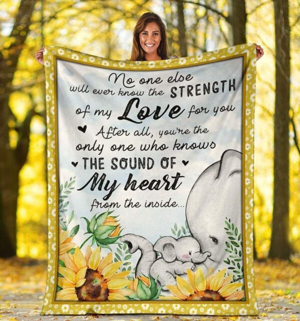 Elephant Sunflower Ove Mom Cozy Plush Gift For Mom Fleece Blanket Sherpa Blanket