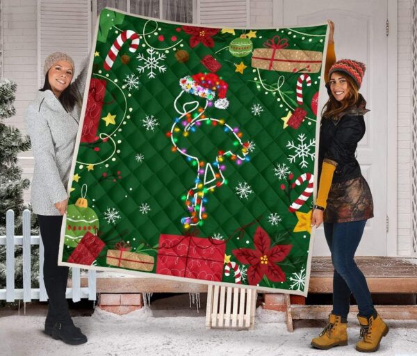 Flamingo Christmas Fleece Blanket Sherpa Blanket