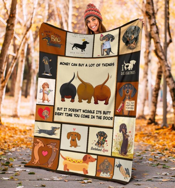 Soft Throw Dachshund Dog Winter Love Pets Fleece Blanket Sherpa Blanket