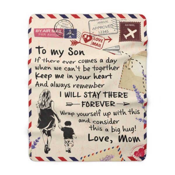 Mom And Son - Keep Me In Your Heart Fleece Blanket Sherpa Blanket