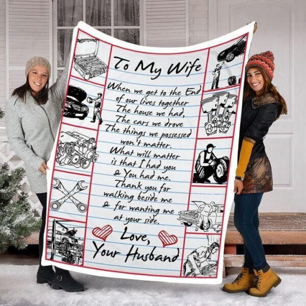 Mechanics Custom Blanket To My Wife Fleece Blanket Sherpa Blanket