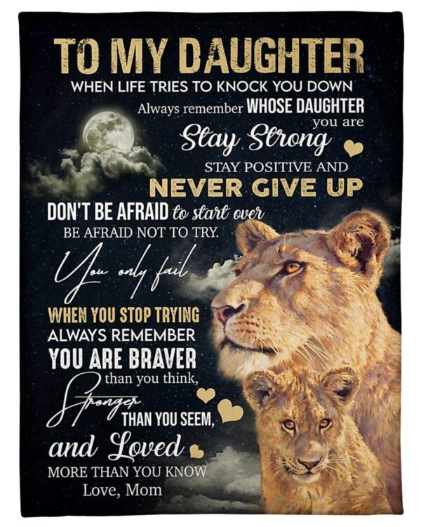 To My Daughter Big Love From Mom Lions Fleece Blanket Sherpa Blanket