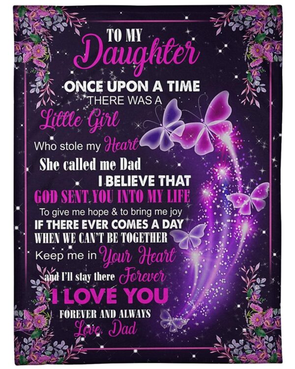To Daughter From Dad Butterfly Fleece Blanket Sherpa Blanket