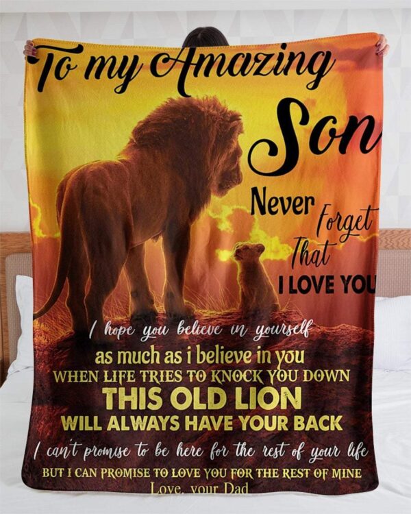 To My Amazing Son From Dad Fleece Blanket Sherpa Blanket