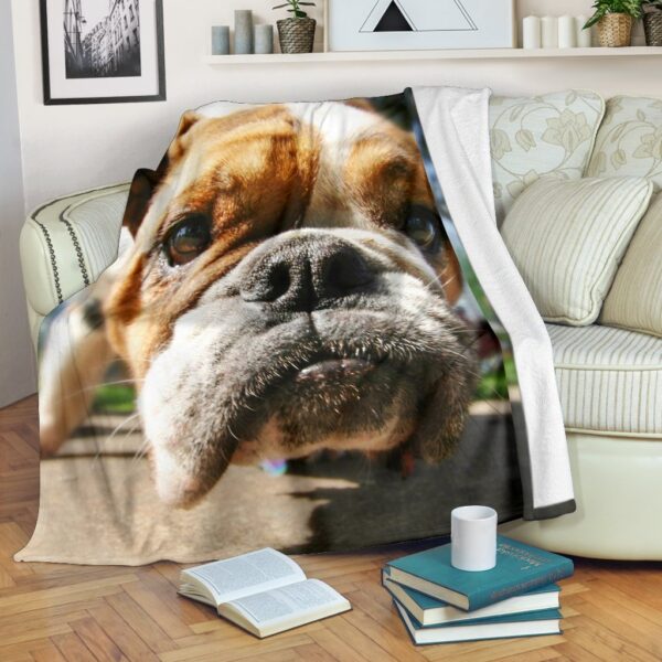 Giant Bulldog Fleece Blanket Sherpa Blanket